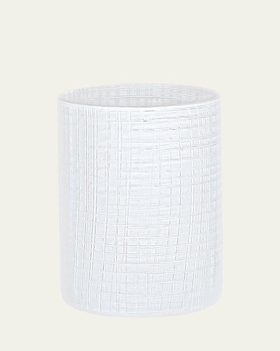 Cambric Glass Toothbrush Holder, White Enamel